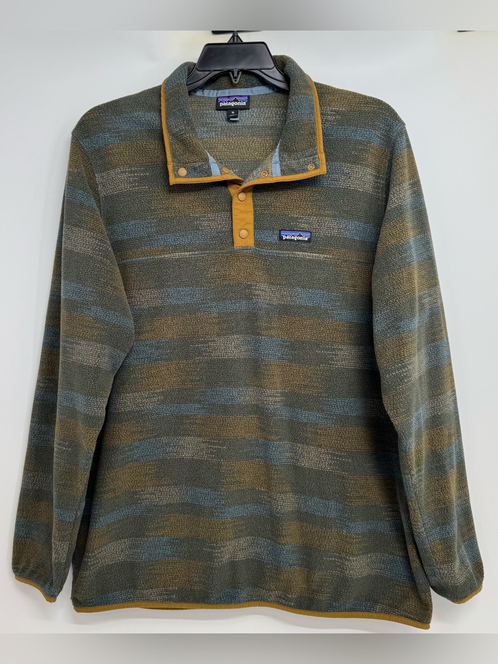 Patagonia Men’s XL Micro D Snap-T Pullover Native Seeds Industrial Green 26165